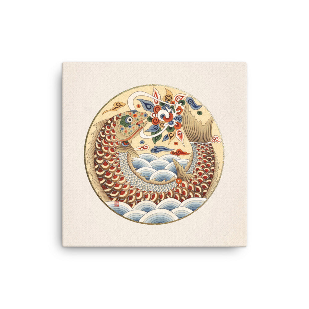 Leinwand - Karpfen wird Drache ohne Rahmen / 41x41 cm (16″×16″) artlia