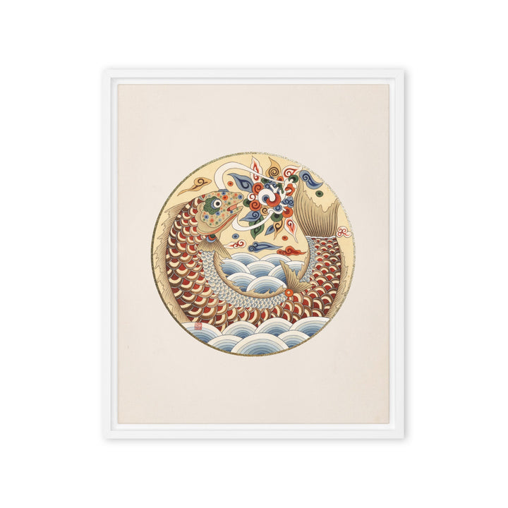 Leinwand - Karpfen wird Drache Weiß / 41x51 cm (16″×20″) artlia