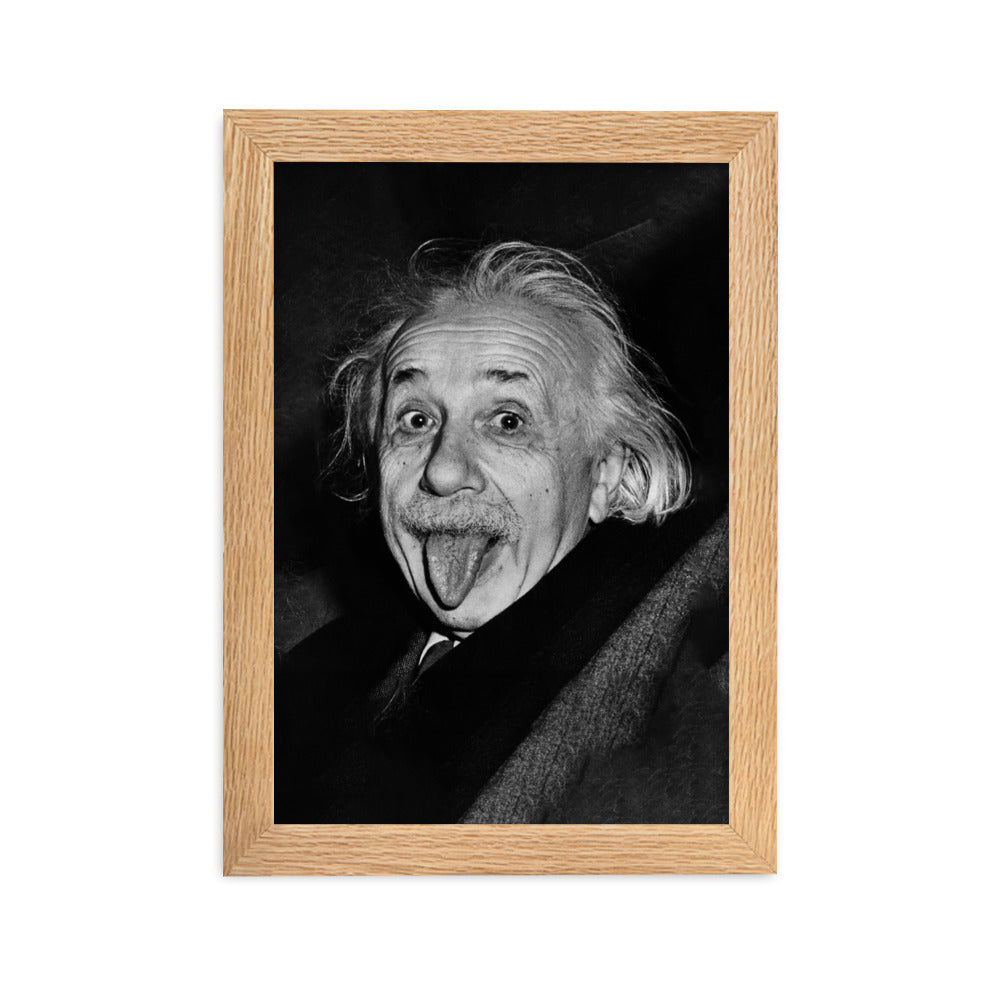 Poster - Albert Einstein Zunge Oak / 21×30 cm artlia