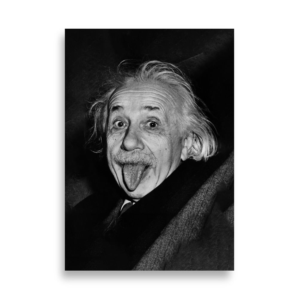 Poster - Albert Einstein Zunge ohne Rahmen / 21×30 cm artlia