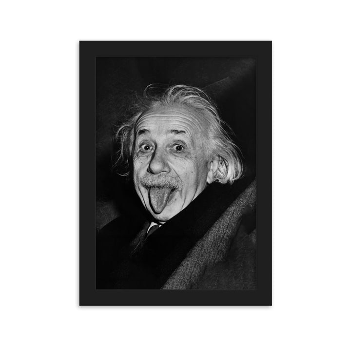 Poster - Albert Einstein Zunge Schwarz / 21×30 cm artlia
