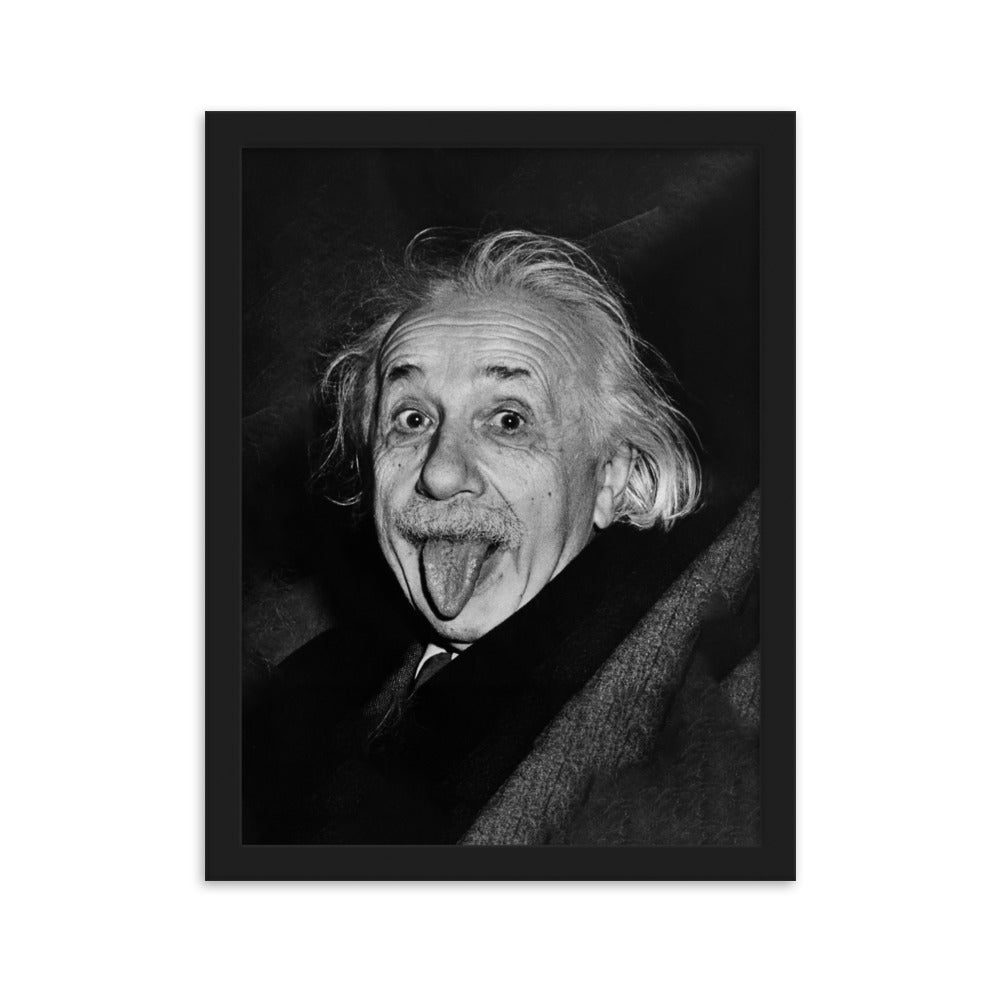 Poster - Albert Einstein Zunge Schwarz / 30×40 cm artlia