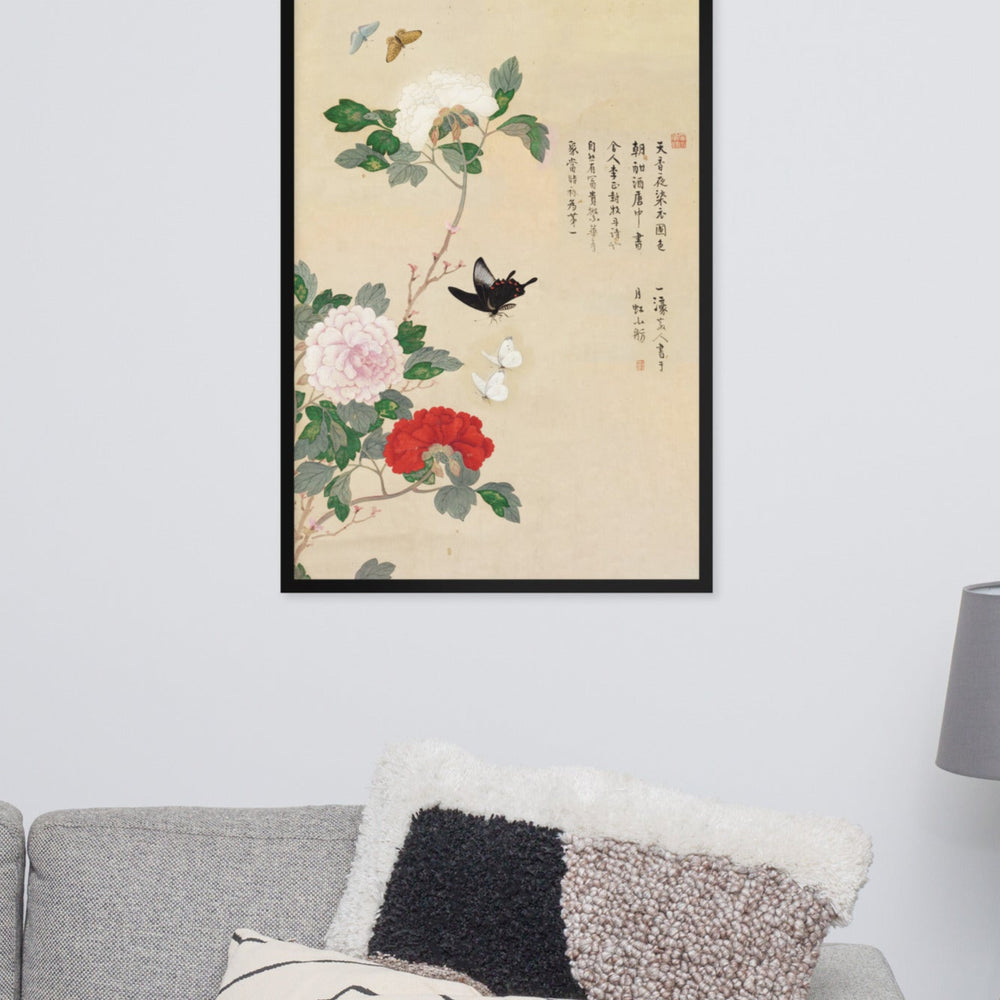 Poster - Blumen und Schmetterlinge artlia