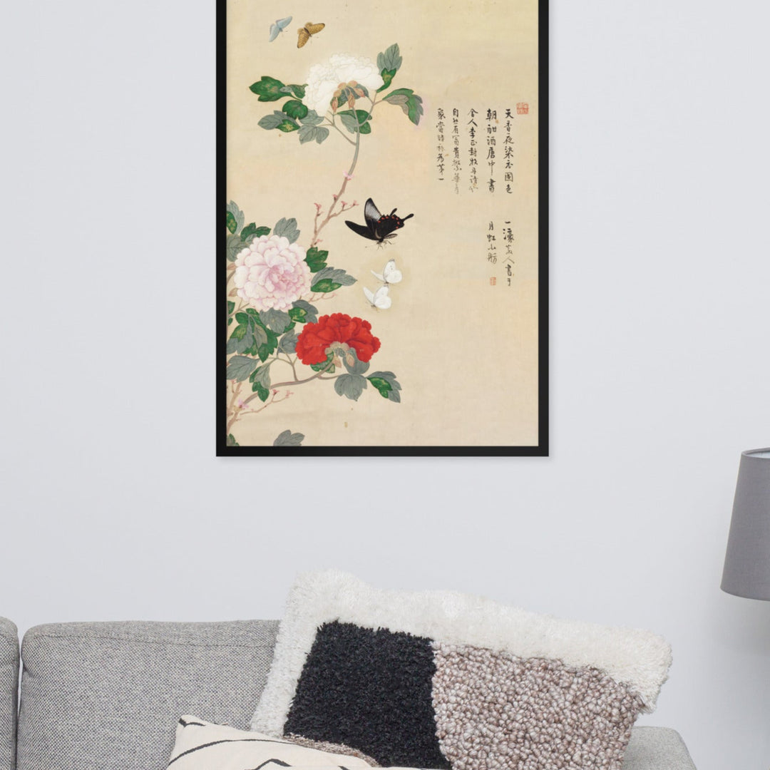 Poster - Blumen und Schmetterlinge artlia