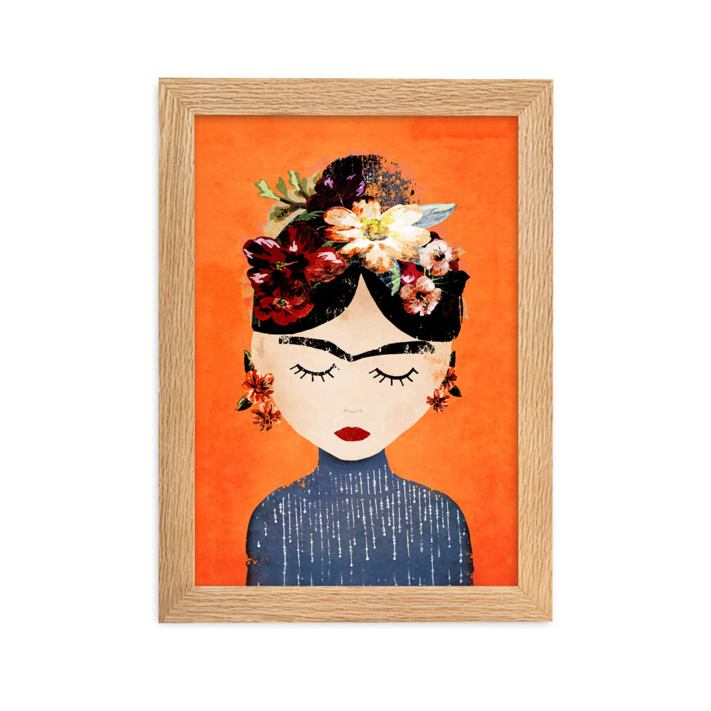 Poster - Frida Kahlo Orange Oak / 21×30 cm artlia