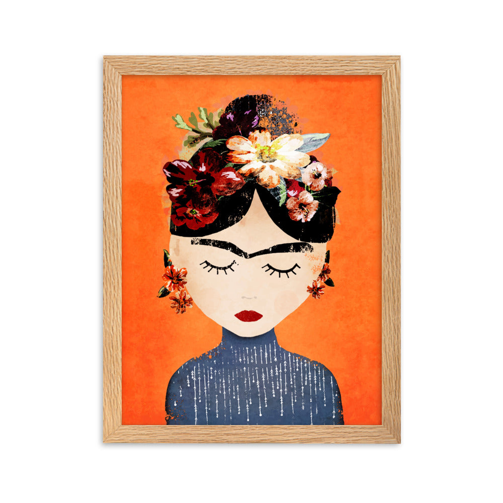Poster - Frida Kahlo Orange Oak / 30×40 cm artlia