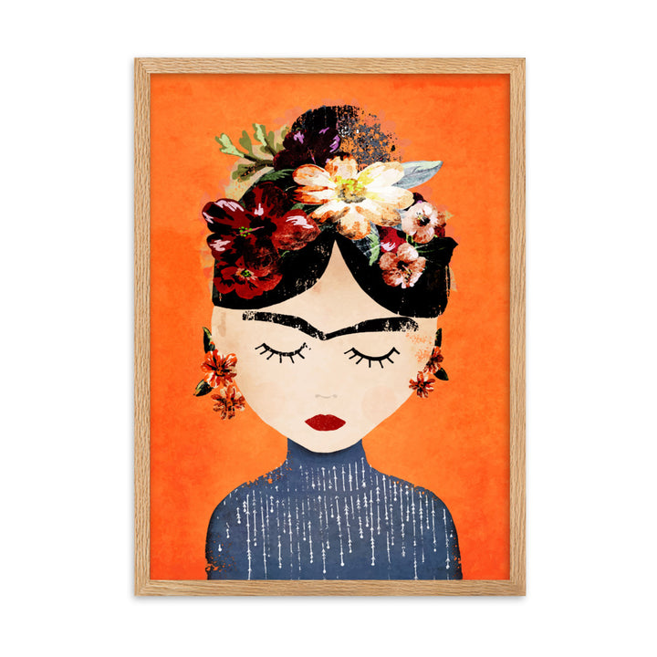 Poster - Frida Kahlo Orange Oak / 50×70 cm artlia
