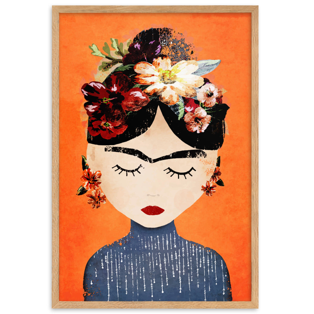 Poster - Frida Kahlo Orange Oak / 61×91 cm artlia