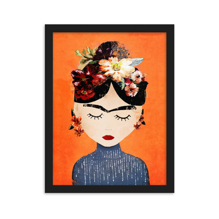 Poster - Frida Kahlo Orange Schwarz / 30×40 cm artlia