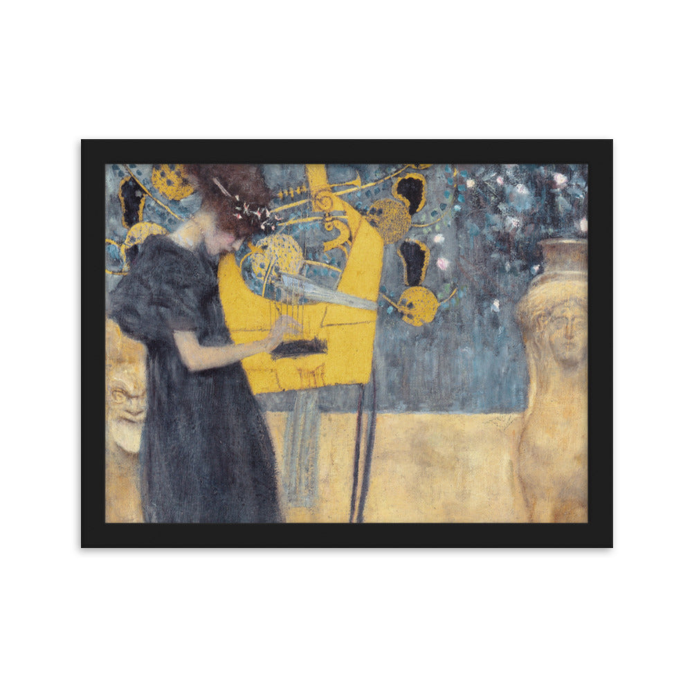 Poster - Gustav Klimt, Die Musik Schwarz / 30×40 cm artlia