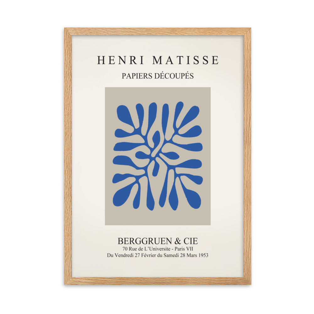 Poster - Henri Matisse, Papier Découpés blaue Blätter Oak / 50×70 cm artlia