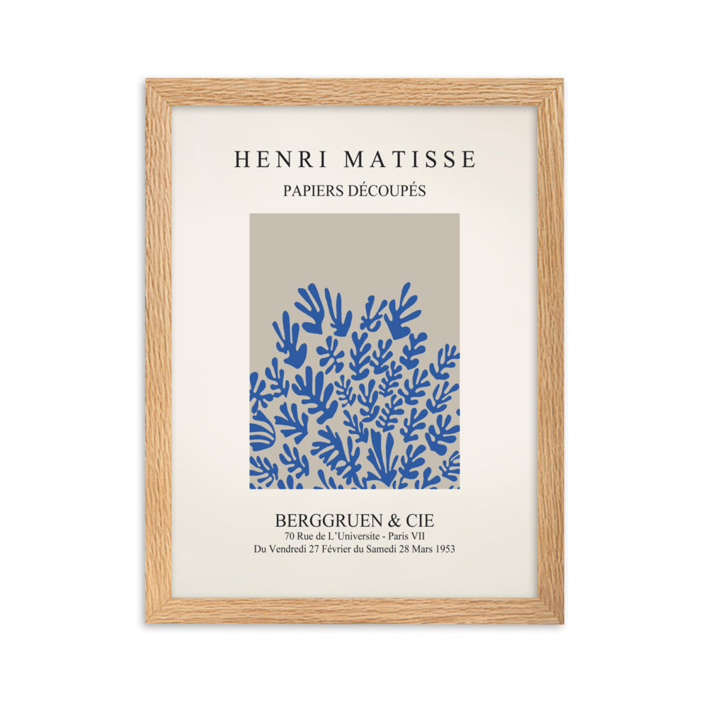 Poster - Henri Matisse, Papier Découpés blaue Blumen Oak / 30×40 cm artlia