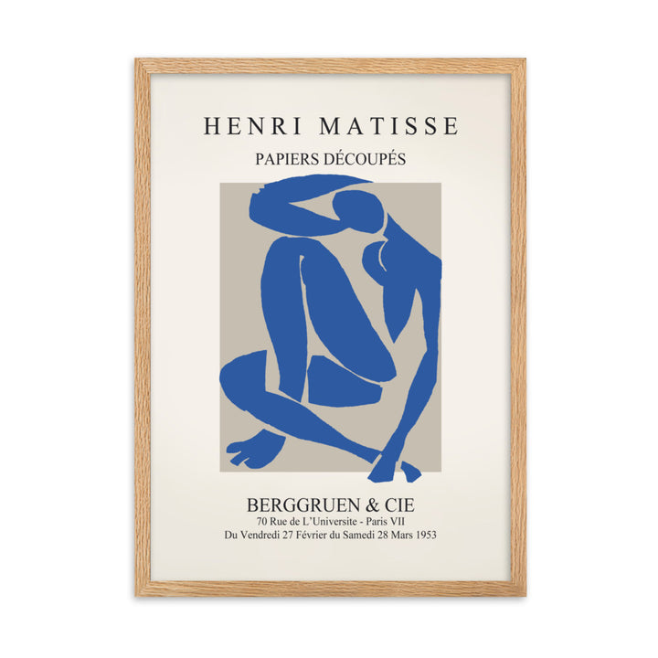 Poster - Henri Matisse, Papier Découpés blauer Akt Oak / 50×70 cm artlia