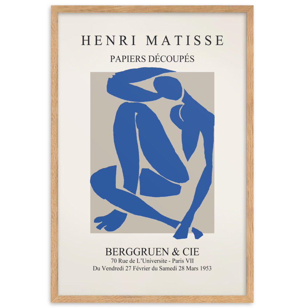 Poster - Henri Matisse, Papier Découpés blauer Akt Oak / 61×91 cm artlia