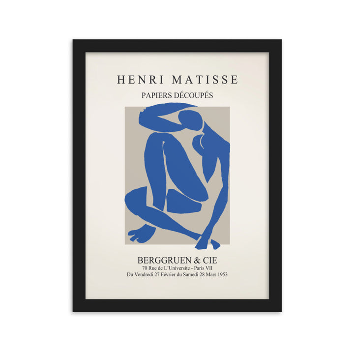 Poster - Henri Matisse, Papier Découpés blauer Akt Schwarz / 30×40 cm artlia