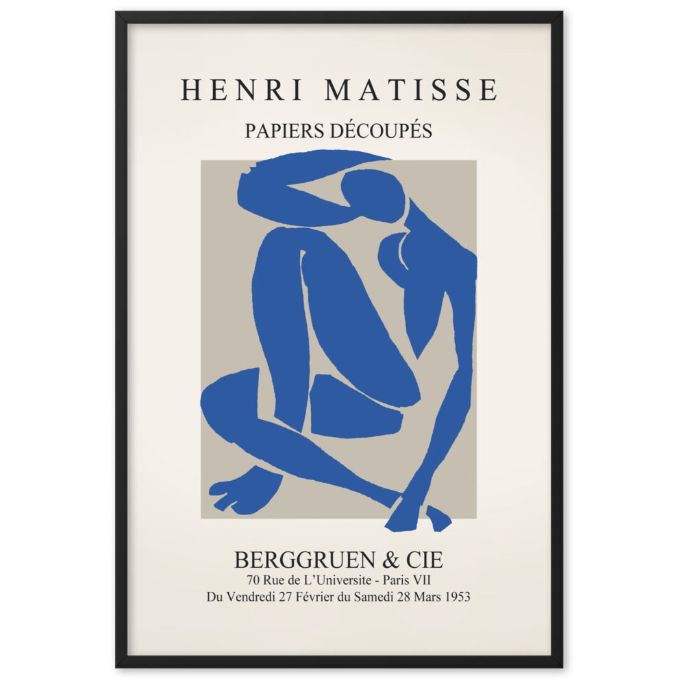 Poster - Henri Matisse, Papier Découpés blauer Akt Schwarz / 61×91 cm artlia