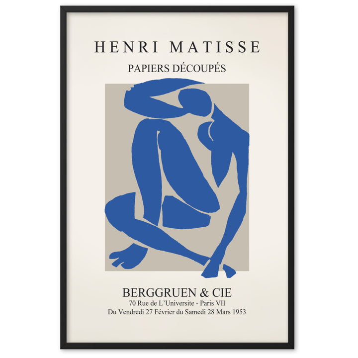 Poster - Henri Matisse, Papier Découpés blauer Akt Schwarz / 61×91 cm artlia