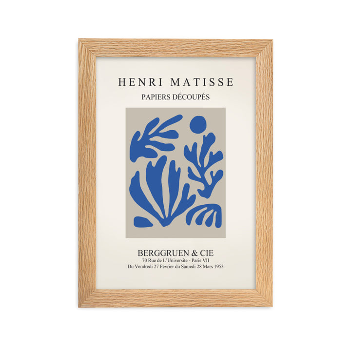 Poster - Henri Matisse, Papier Découpés blauer Garten I Oak / 21×30 cm artlia