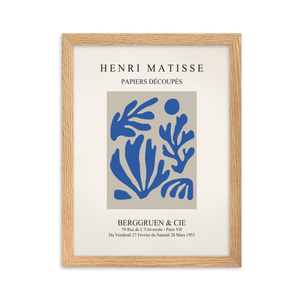 Poster - Henri Matisse, Papier Découpés blauer Garten I Oak / 30×40 cm artlia