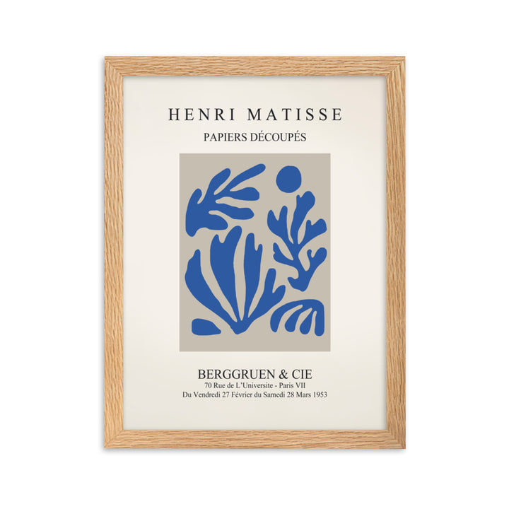 Poster - Henri Matisse, Papier Découpés blauer Garten I Oak / 30×40 cm artlia