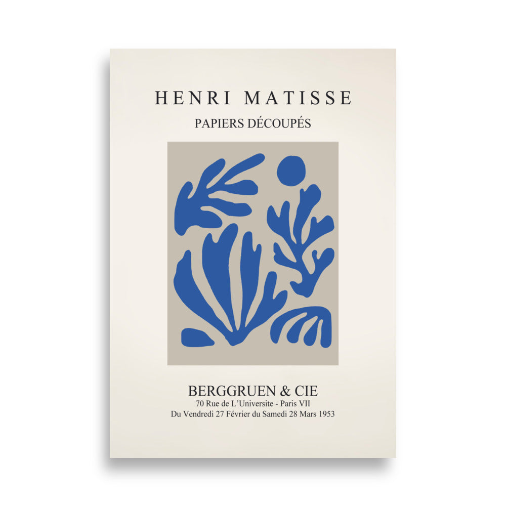Poster - Henri Matisse, Papier Découpés blauer Garten I ohne Rahmen / 21×30 cm artlia