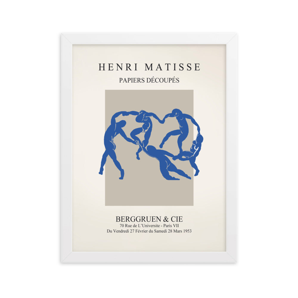 Poster - Henri Matisse, Papier Découpés blauer Tanz Weiß / 30×40 cm artlia