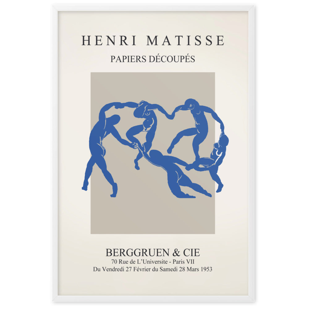 Poster - Henri Matisse, Papier Découpés blauer Tanz Weiß / 61×91 cm artlia