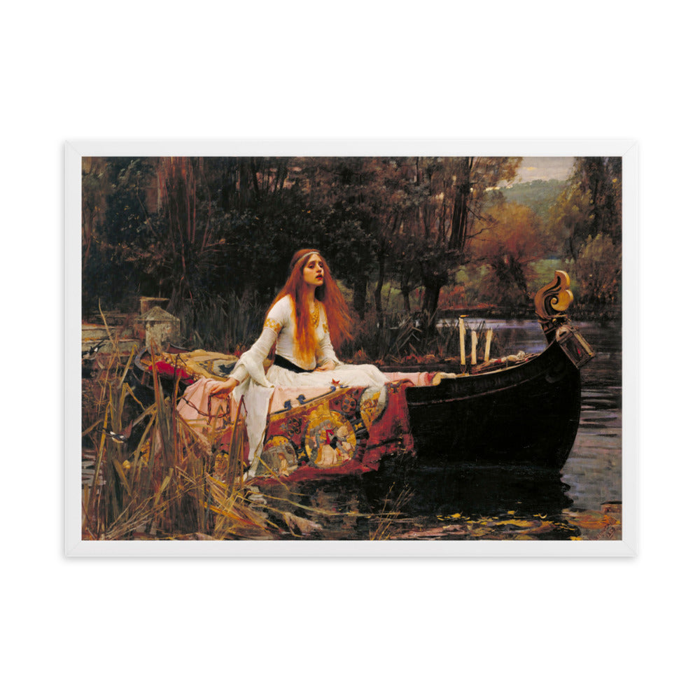Poster - John William Waterhouse, Die Dame von Shalott Weiß / 50×70 cm artlia