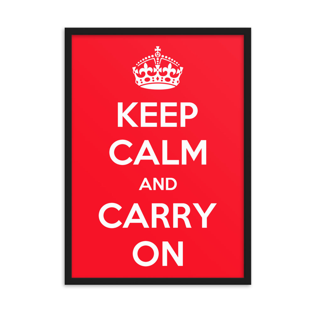 Poster - Keep Calm and Carry on Schwarz / 50×70 cm artlia