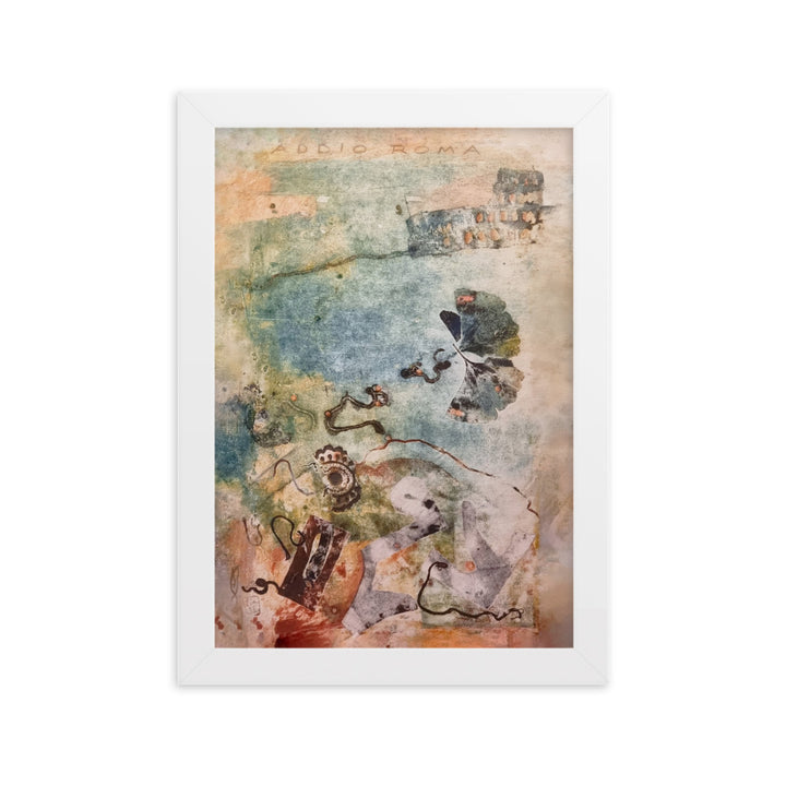 Poster - Lia Broecker-Jakob, Monotypie 5971 addio roma Weiß / 21×30 cm artlia