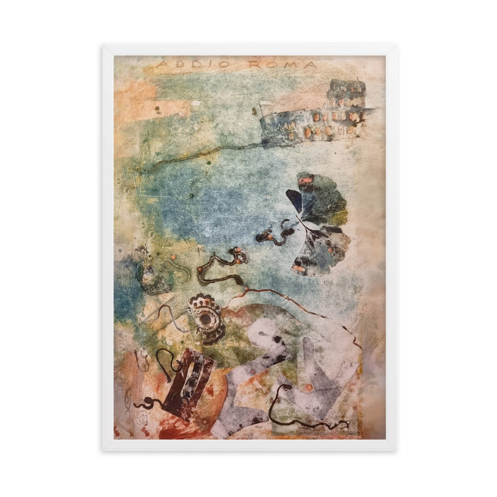 Poster - Lia Broecker-Jakob, Monotypie 5971 addio roma Weiß / 50×70 cm artlia