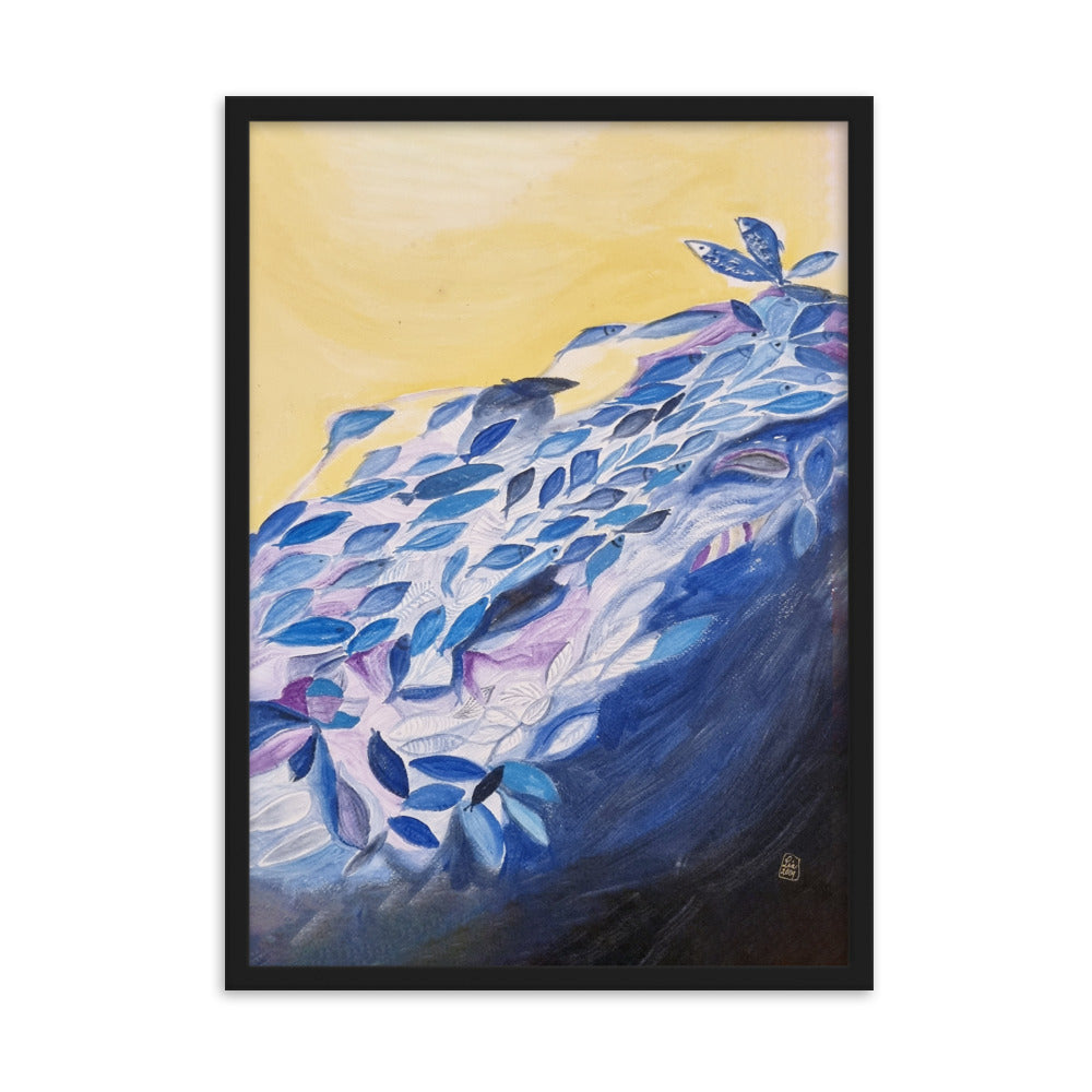 Poster - Lia Broecker-Jakob, Transzendenz der Fische Schwarz / 50×70 cm artlia