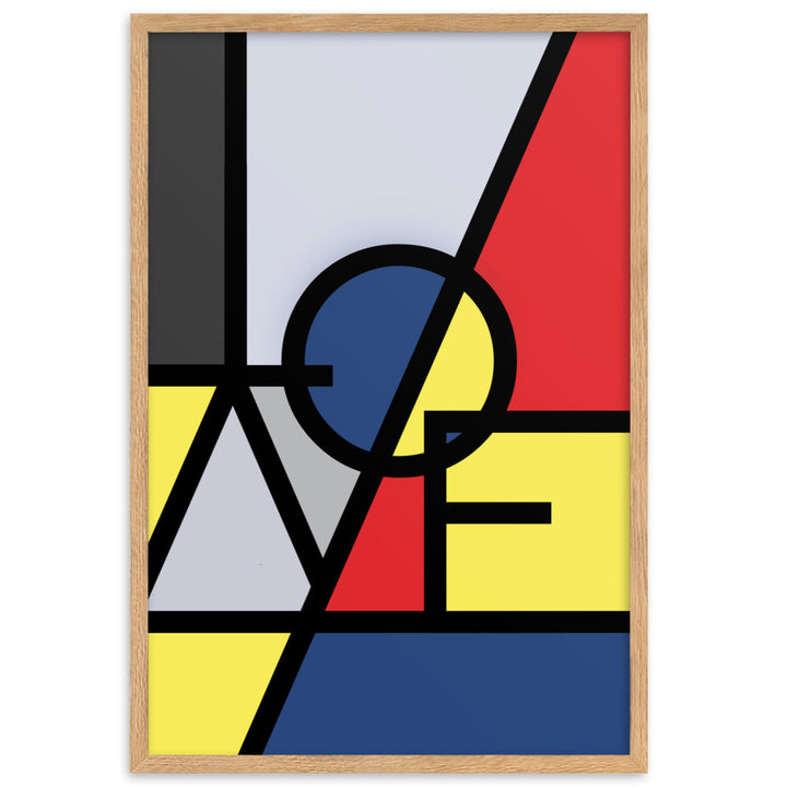 Poster - "LOVE" im Stil von Mondrian Oak / 61×91 cm artlia
