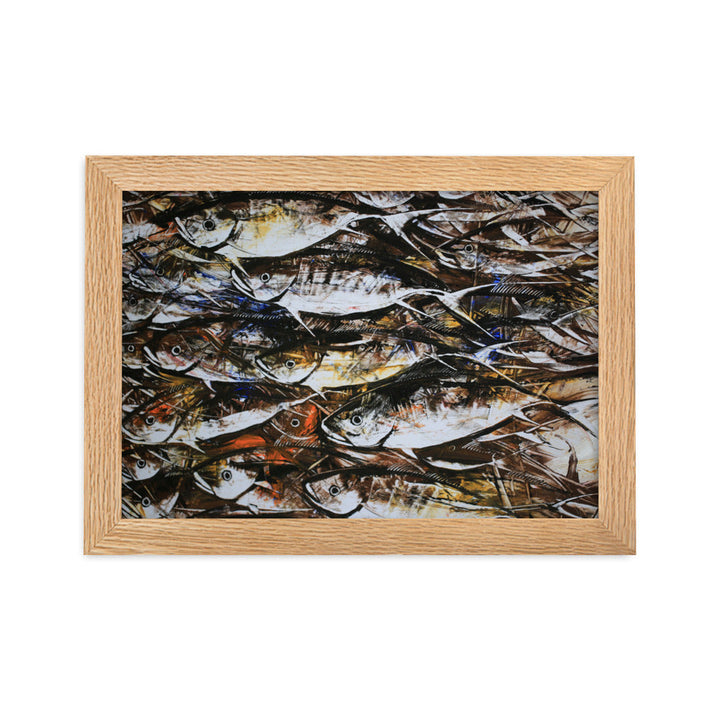 Poster mit Rahmen - Makrelen Oak / 21×30 cm artlia