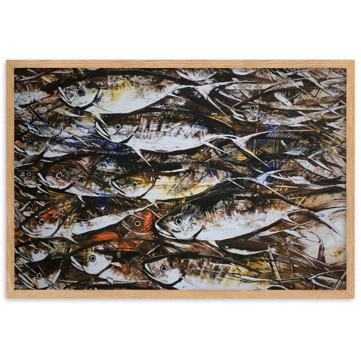 Poster mit Rahmen - Makrelen Oak / 61×91 cm artlia