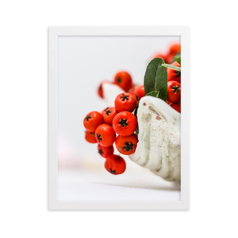 Poster mit Rahmen - Red Berries Weiß / 30×40 cm artlia