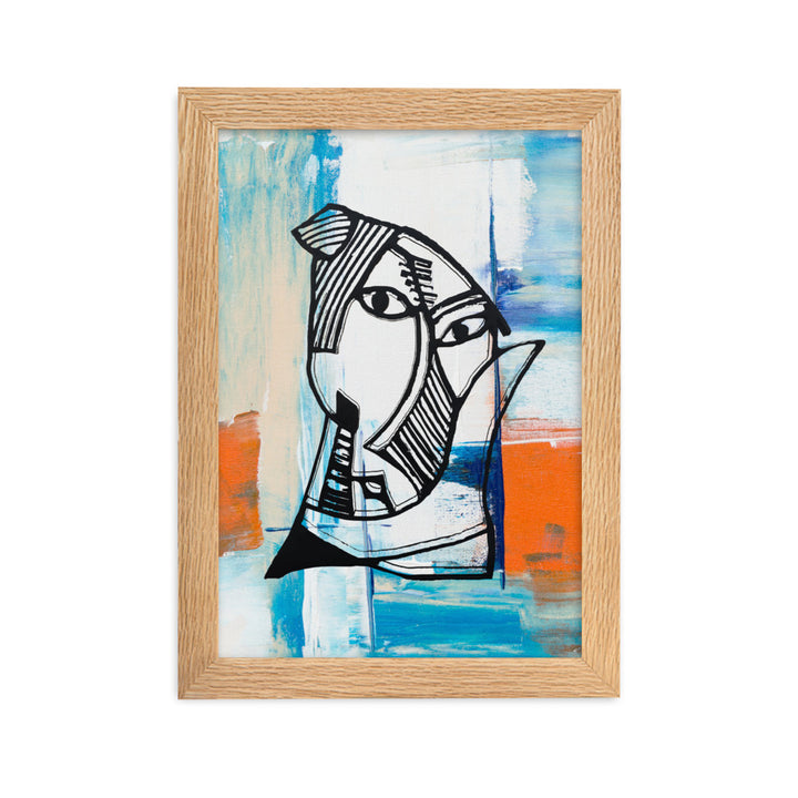 Poster - Pablo Picasso, Les Demoiselles d’Avignon in orange Oak / 21×30 cm artlia