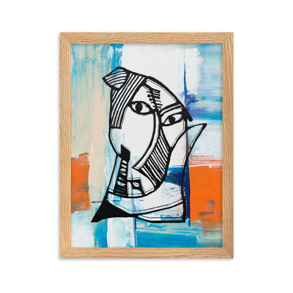 Poster - Pablo Picasso, Les Demoiselles d’Avignon in orange Oak / 30×40 cm artlia