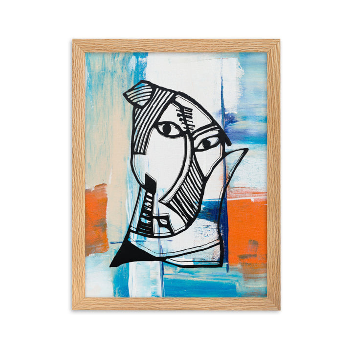 Poster - Pablo Picasso, Les Demoiselles d’Avignon in orange Oak / 30×40 cm artlia