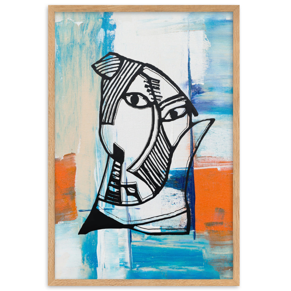 Poster - Pablo Picasso, Les Demoiselles d’Avignon in orange Oak / 61×91 cm artlia