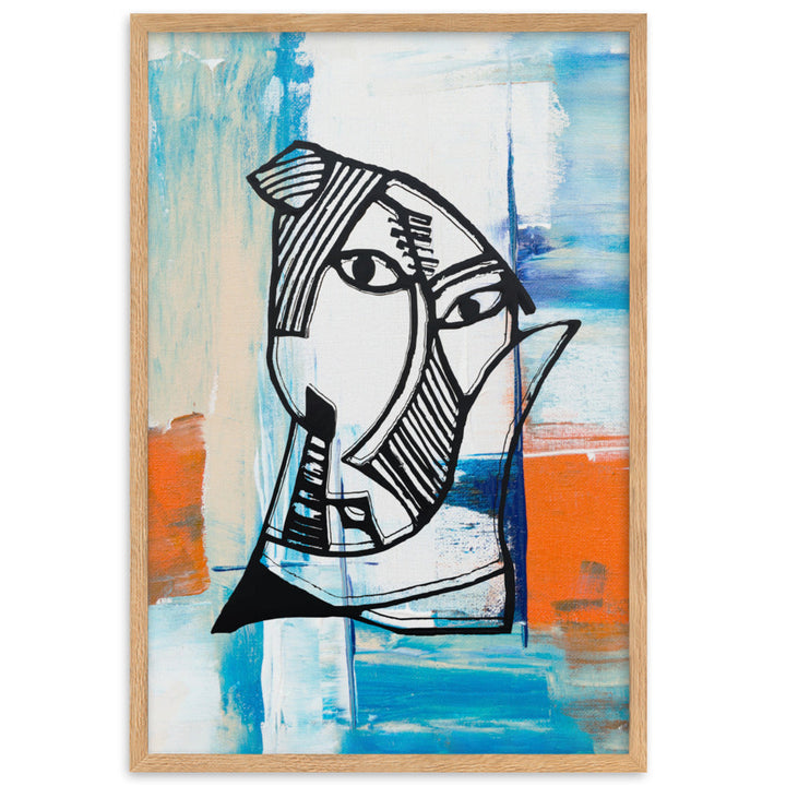 Poster - Pablo Picasso, Les Demoiselles d’Avignon in orange Oak / 61×91 cm artlia