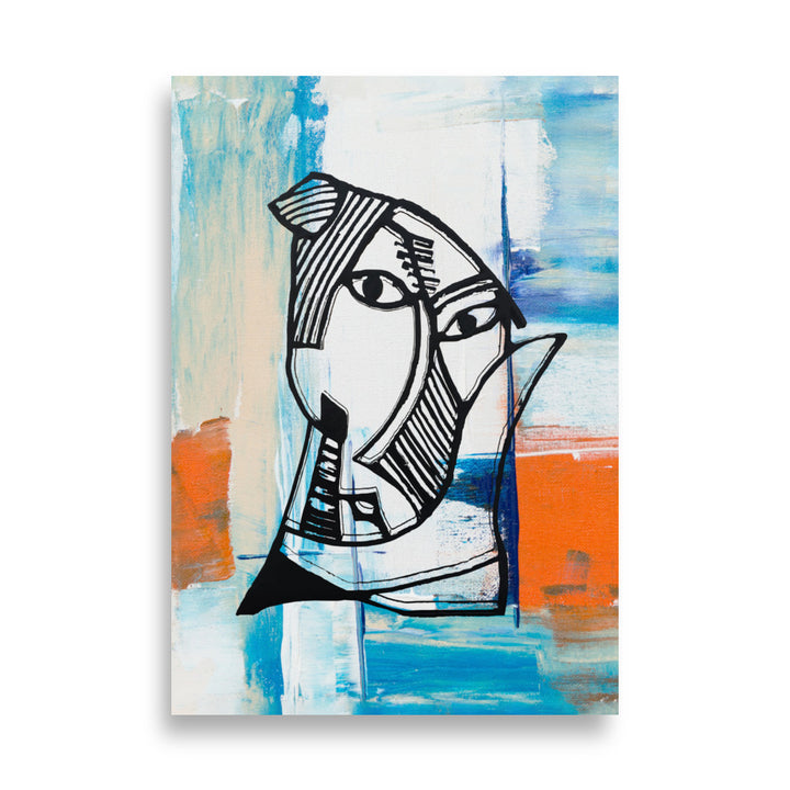 Poster - Pablo Picasso, Les Demoiselles d’Avignon in orange ohne Rahmen / 21×30 cm artlia