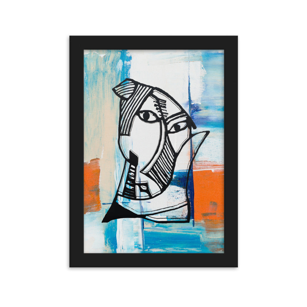 Poster - Pablo Picasso, Les Demoiselles d’Avignon in orange Schwarz / 21×30 cm artlia