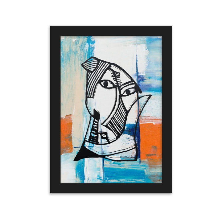 Poster - Pablo Picasso, Les Demoiselles d’Avignon in orange Schwarz / 21×30 cm artlia