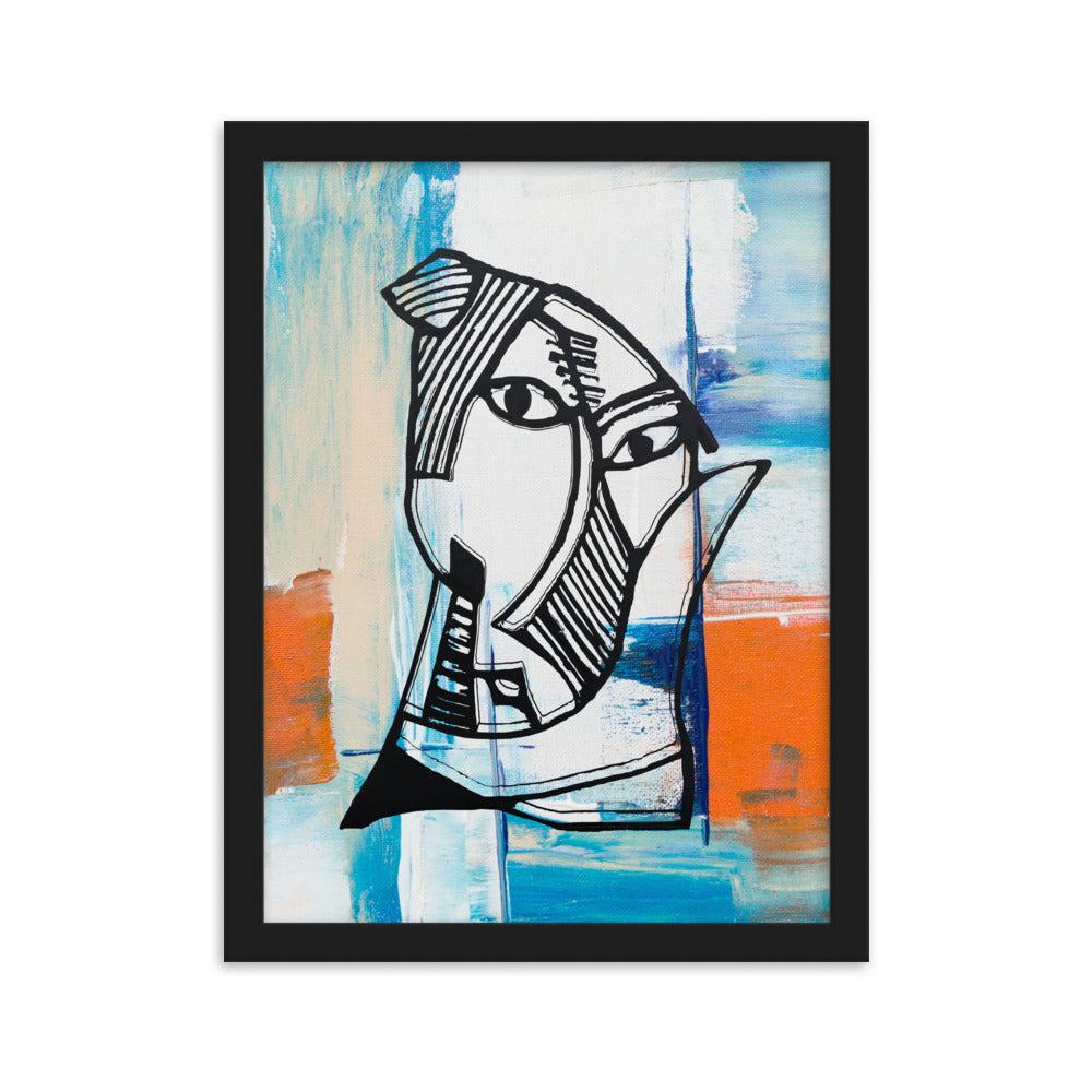 Poster - Pablo Picasso, Les Demoiselles d’Avignon in orange Schwarz / 30×40 cm artlia