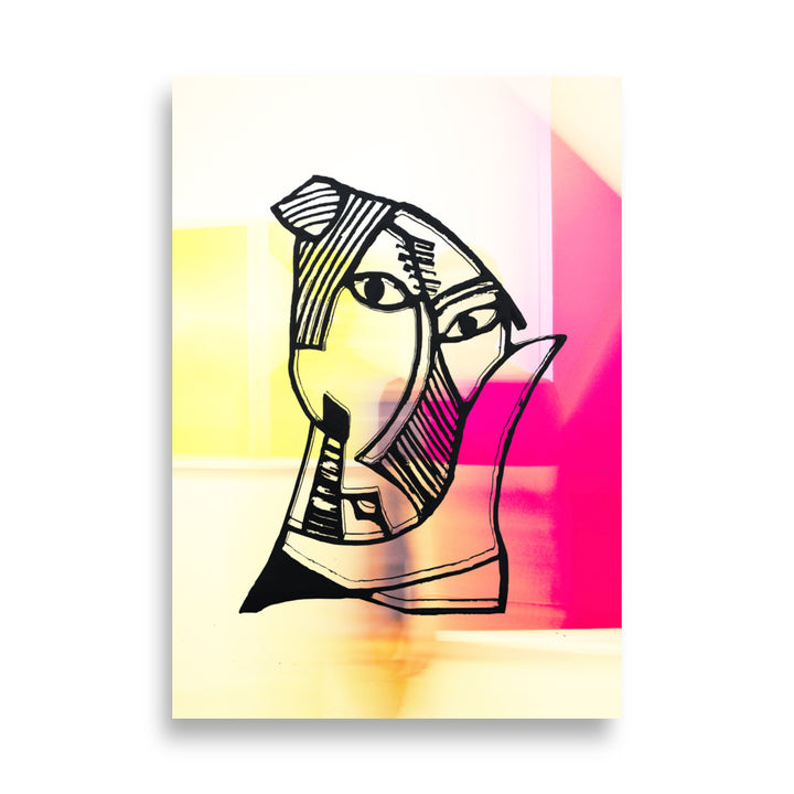 Poster - Pablo Picasso, Les Demoiselles d’Avignon in Pink ohne Rahmen / 21×30 cm artlia