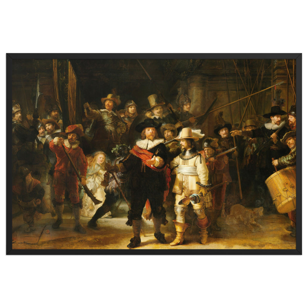 Poster - Rembrandt van Rijn, Die Nachtwache Schwarz / 61×91 cm artlia