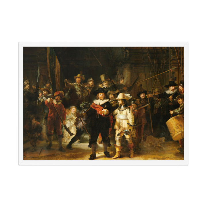 Poster - Rembrandt van Rijn, Die Nachtwache Weiß / 50×70 cm artlia