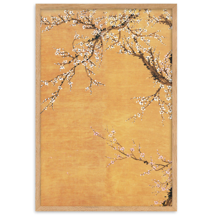 Poster - Rote und weiße Pflaumenblüten Oak / Teil 1 / 61×91 cm artlia