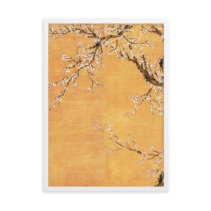 Poster - Rote und weiße Pflaumenblüten Weiß / Teil 1 / 50×70 cm artlia